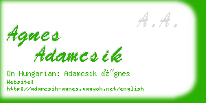 agnes adamcsik business card